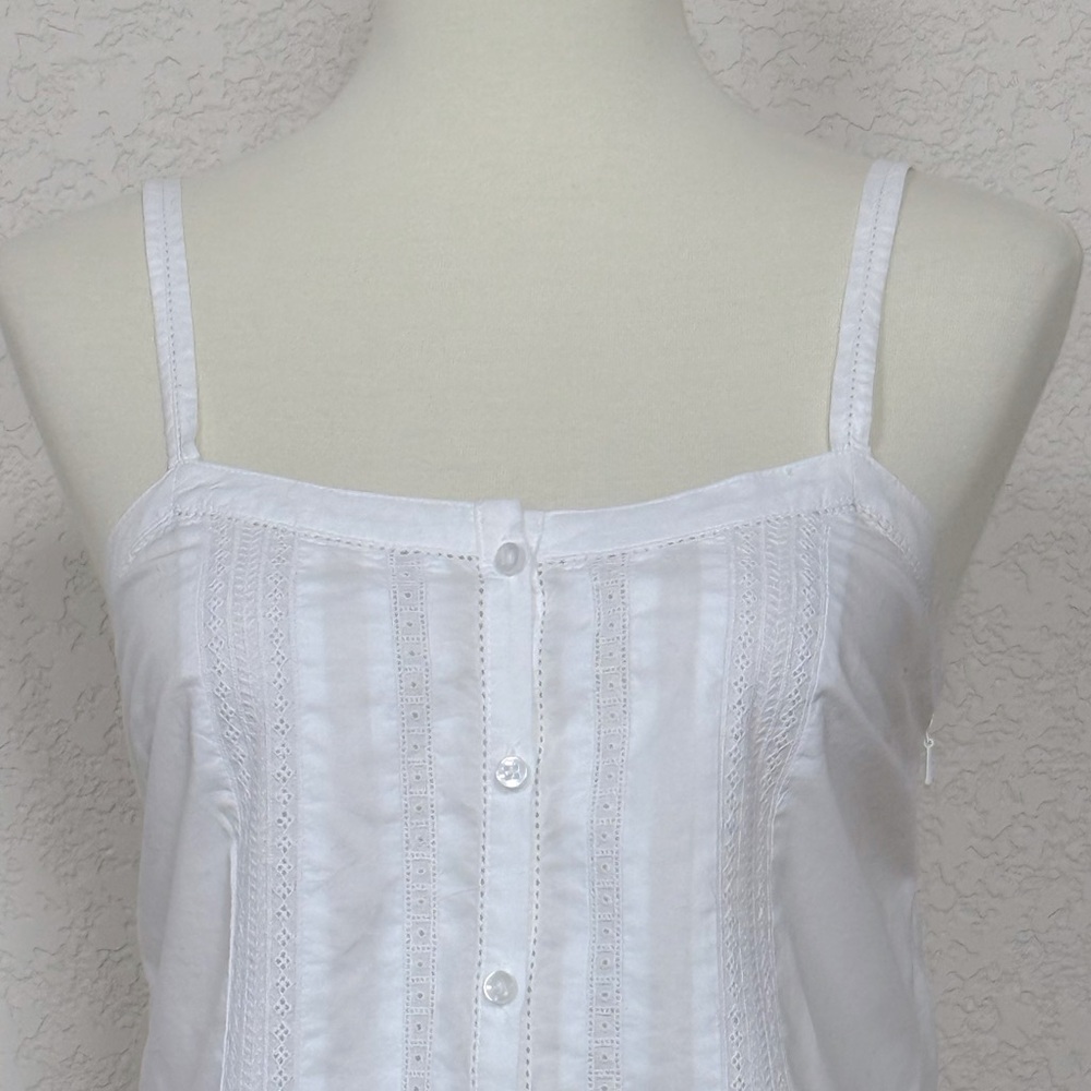 American Eagle delicate white button down lace accent camisole - Picture 2 of 6